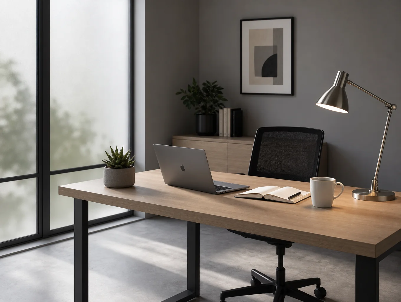 Modern organized business workspace for small business owners